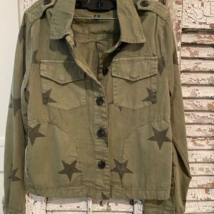 Blank NYC Green Star Cargo Jacket